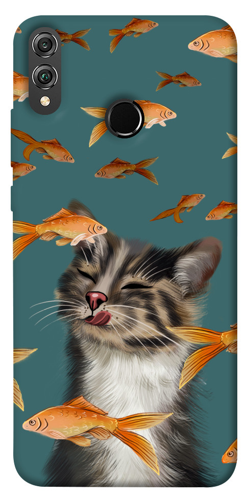 Чохол Cat with fish для Huawei Honor 8X