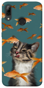 Чохол Cat with fish для Huawei P Smart (2019)