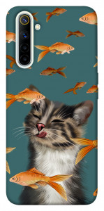 Чехол Cat with fish для Realme 6