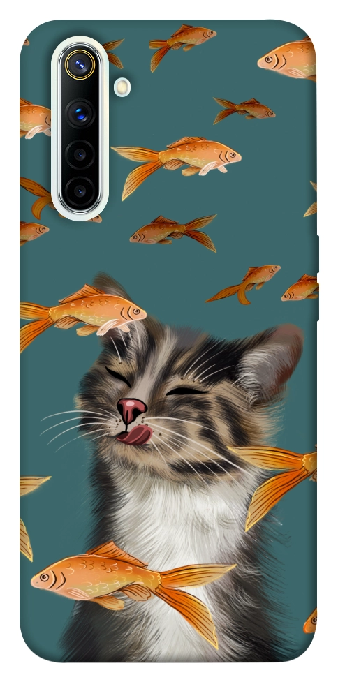 Чохол Cat with fish для Realme 6