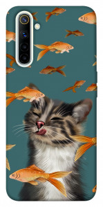 Чохол Cat with fish для Realme 6