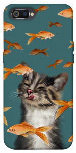 Чехол Cat with fish для Realme C2