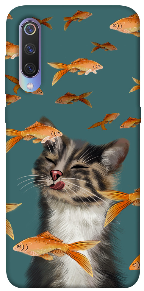 Чехол Cat with fish для Xiaomi Mi 9