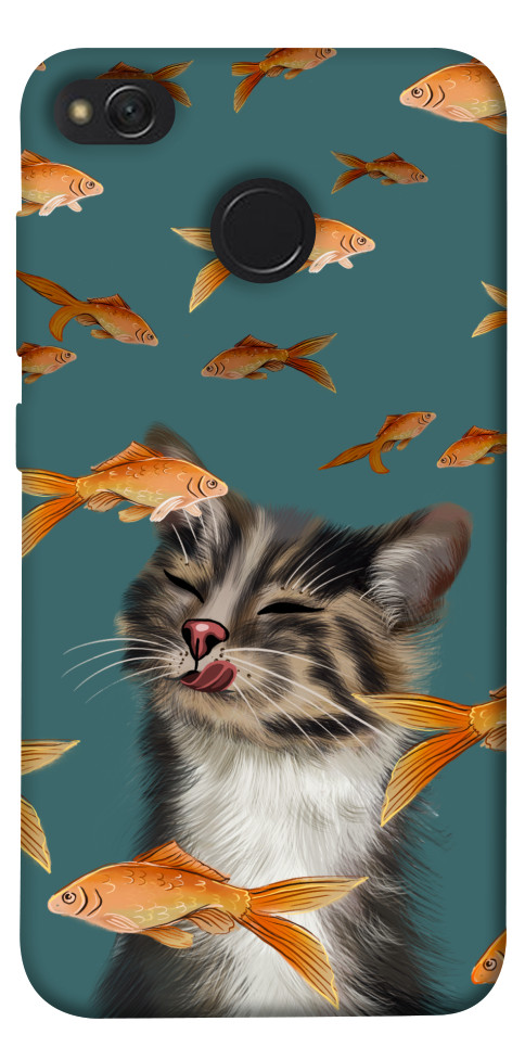 Чехол Cat with fish для Xiaomi Redmi 4X