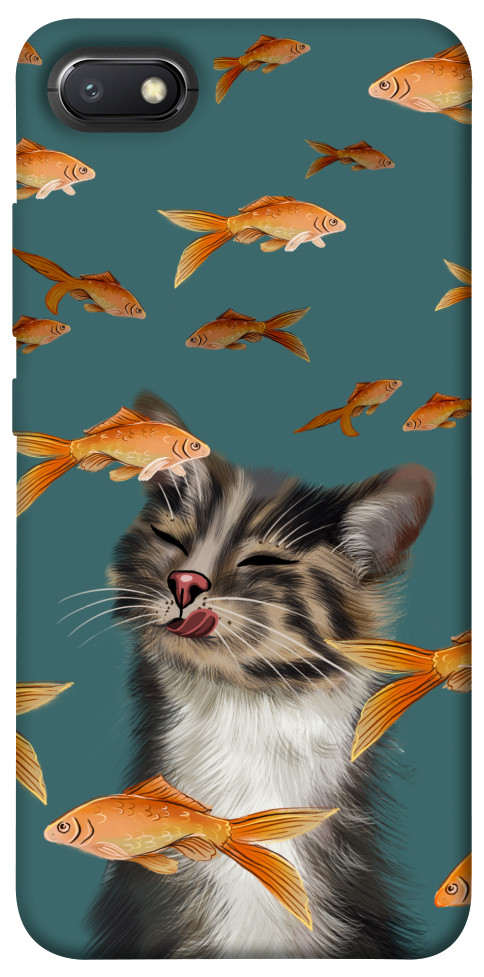 Чехол Cat with fish для Xiaomi Redmi 6A