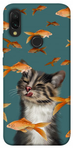 Чохол Cat with fish для Xiaomi Redmi 7
