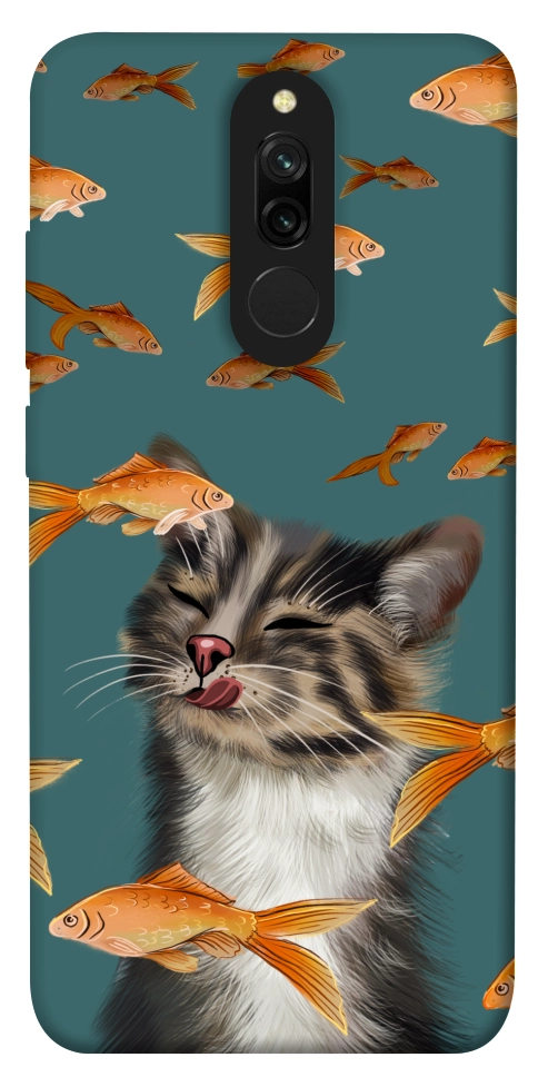 Чехол Cat with fish для Xiaomi Redmi 8