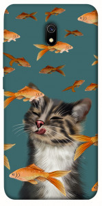 Чехол Cat with fish для Xiaomi Redmi 8a