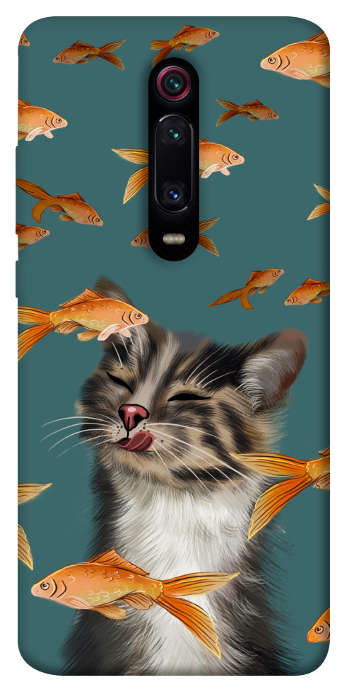 Чехол Cat with fish для Xiaomi Mi 9T