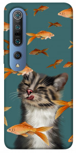 Чехол Cat with fish для Xiaomi Mi 10