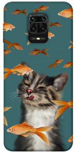 Чохол Cat with fish для Xiaomi Redmi Note 9 Pro Max
