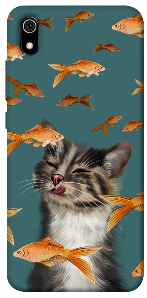 Чехол Cat with fish для Xiaomi Redmi 7A