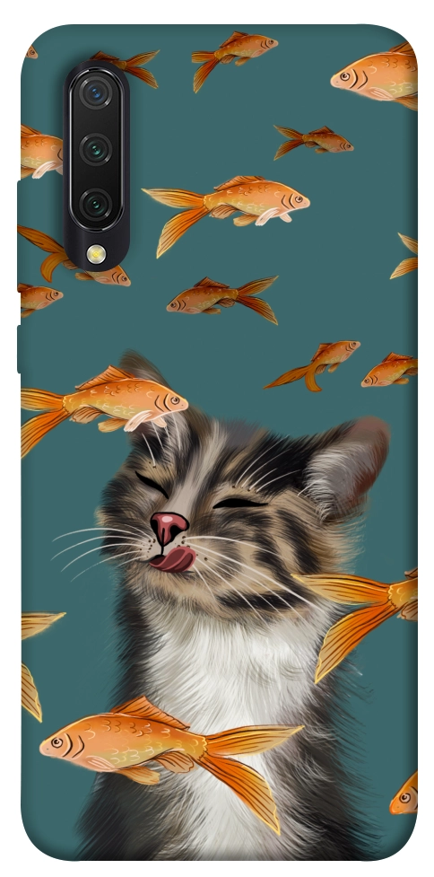 Чехол Cat with fish для Xiaomi Mi CC9