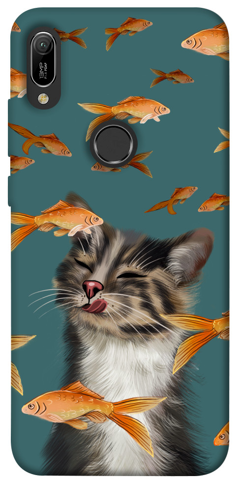 Чехол Cat with fish для Huawei Y6 (2019)