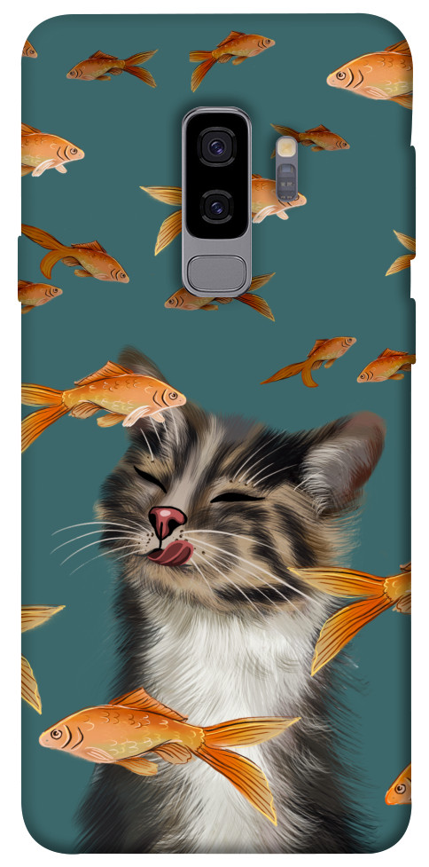 Чехол Cat with fish для Galaxy S9+