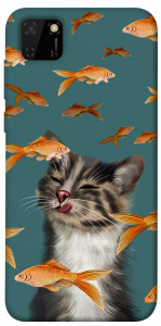 Чехол Cat with fish для Huawei Y5p
