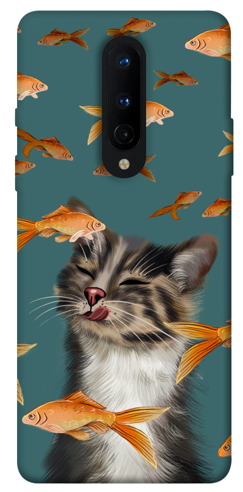 Чохол Cat with fish для OnePlus 8