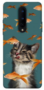 Чехол Cat with fish для OnePlus 8