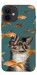 Чохол Cat with fish для iPhone 12 mini