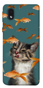 Чехол Cat with fish для Samsung Galaxy M01 Core
