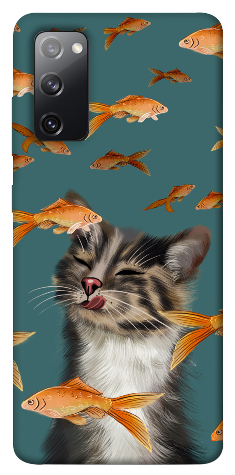 Чехол Cat with fish для Galaxy S20 FE