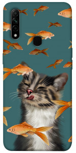 Чехол Cat with fish для Oppo A31