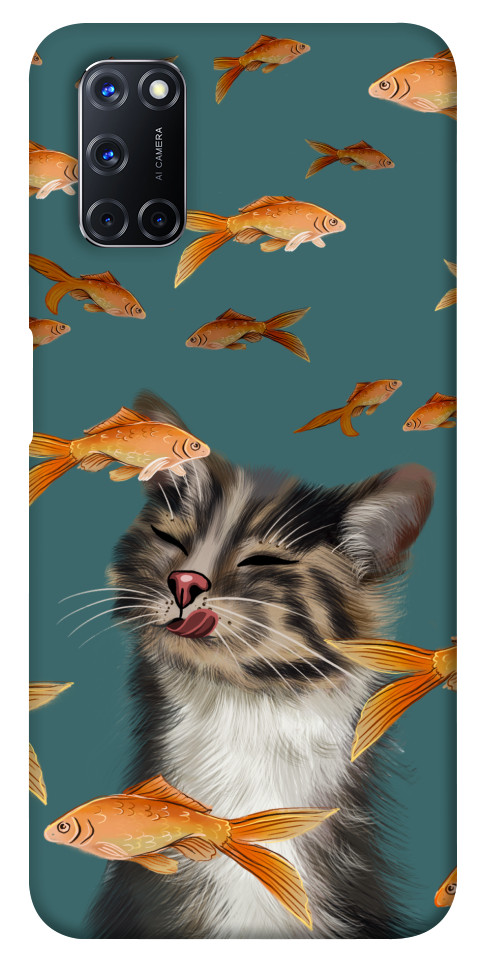 

Чехол Cat with fish для Oppo A52 1363384