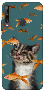 Чехол Cat with fish для Huawei P40 Lite E