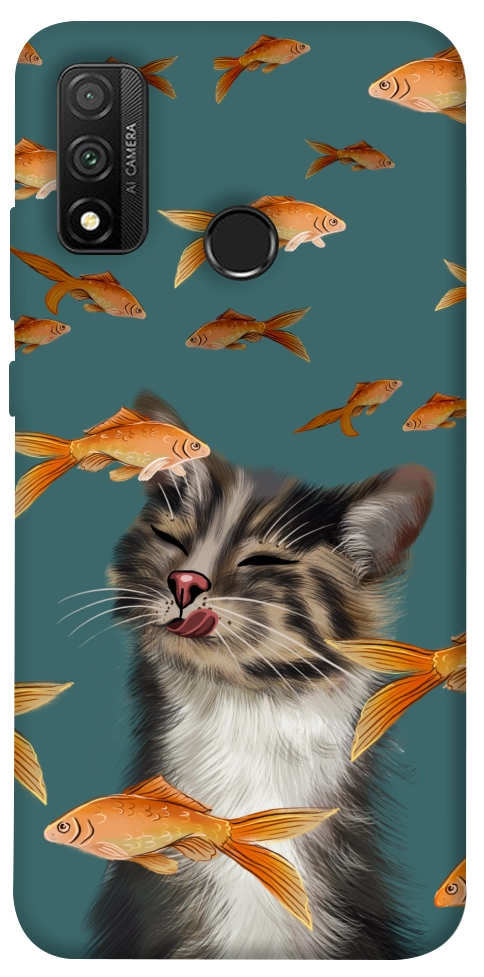 Чохол Cat with fish для Huawei P Smart (2020)