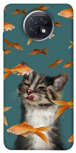 Чехол Cat with fish для Xiaomi Redmi Note 9T