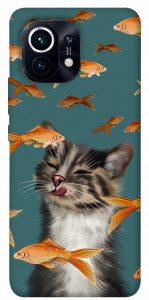 Чохол Cat with fish для Xiaomi Mi 11