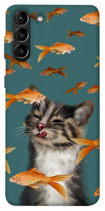 Чохол Cat with fish для Galaxy S21+