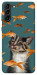 Чохол Cat with fish для Galaxy S21+