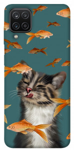 Чохол Cat with fish для Galaxy A12