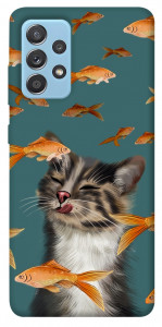 Чехол Cat with fish для Samsung Galaxy A52 4G