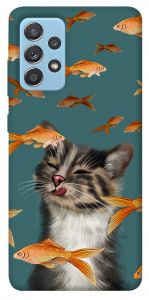 Чехол Cat with fish для Samsung Galaxy A52 5G