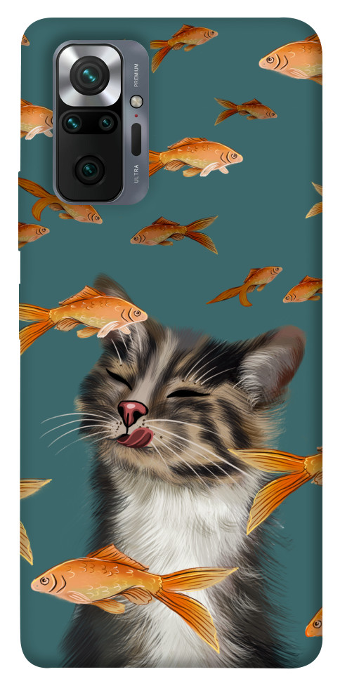 

Чохол Cat with fish для Xiaomi Redmi Note 10 Pro 1363412