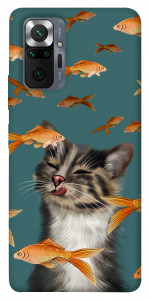 Чехол Cat with fish для Xiaomi Redmi Note 10 Pro