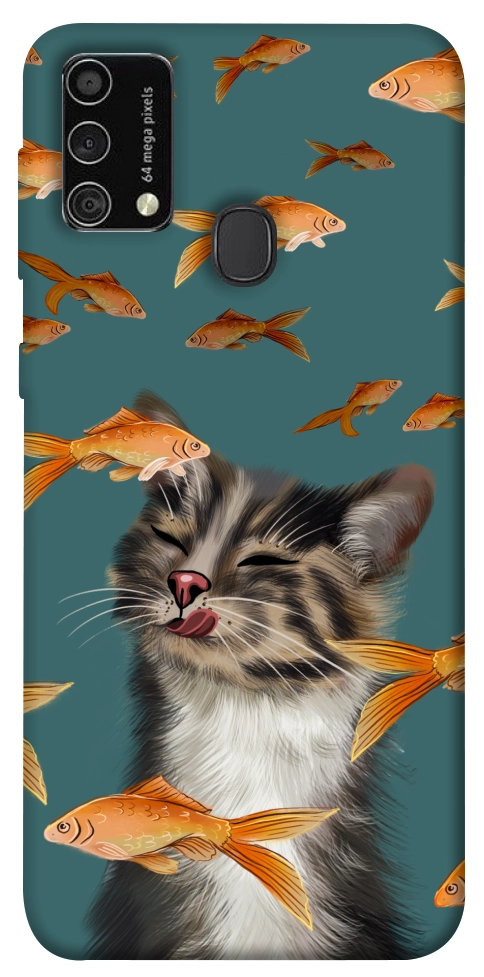 Чехол Cat with fish для Galaxy M21s