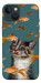 Чехол Cat with fish для iPhone 13