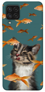 Чехол Cat with fish для Galaxy A22 4G