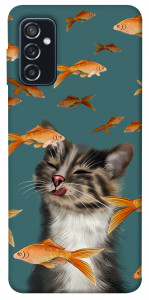 Чехол Cat with fish для Galaxy M52