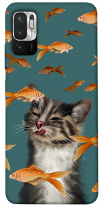 Чехол Cat with fish для Xiaomi Redmi Note 10 5G