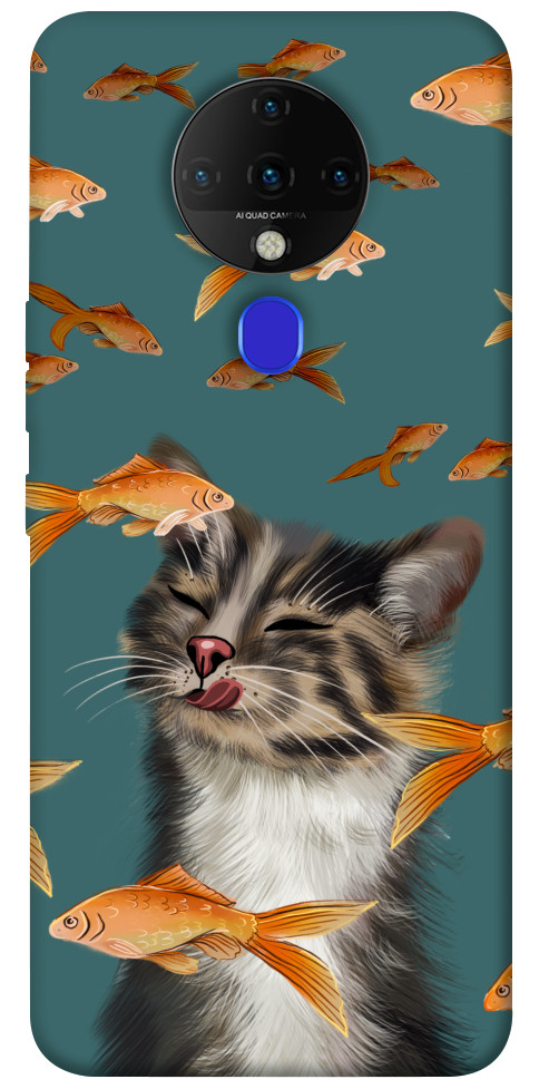 

Чехол Cat with fish для TECNO Spark 6 1363448