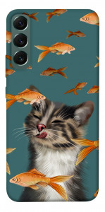 Чохол Cat with fish для Galaxy S22+