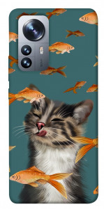 Чехол Cat with fish для Xiaomi 12