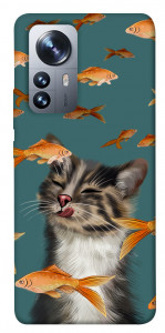 Чохол Cat with fish для Xiaomi 12X