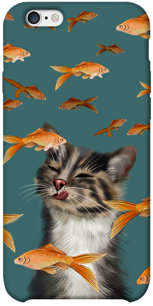 Чехол Cat with fish для iPhone 6S Plus