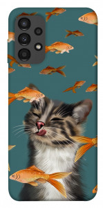 Чехол Cat with fish для Galaxy A13 4G