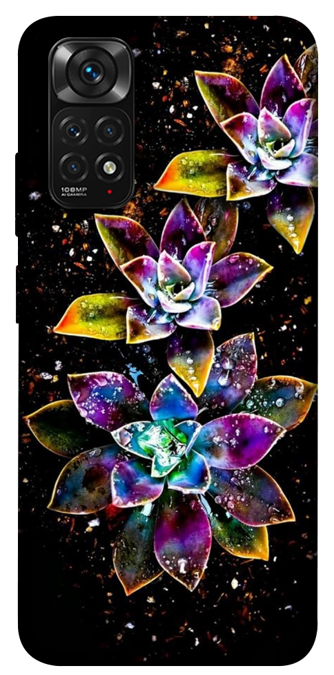 Чохол Flowers on black для Xiaomi Redmi Note 11 (Global)